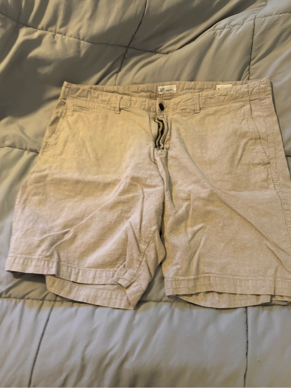 GAP Men's Tan Flat-Front Linen Shorts
